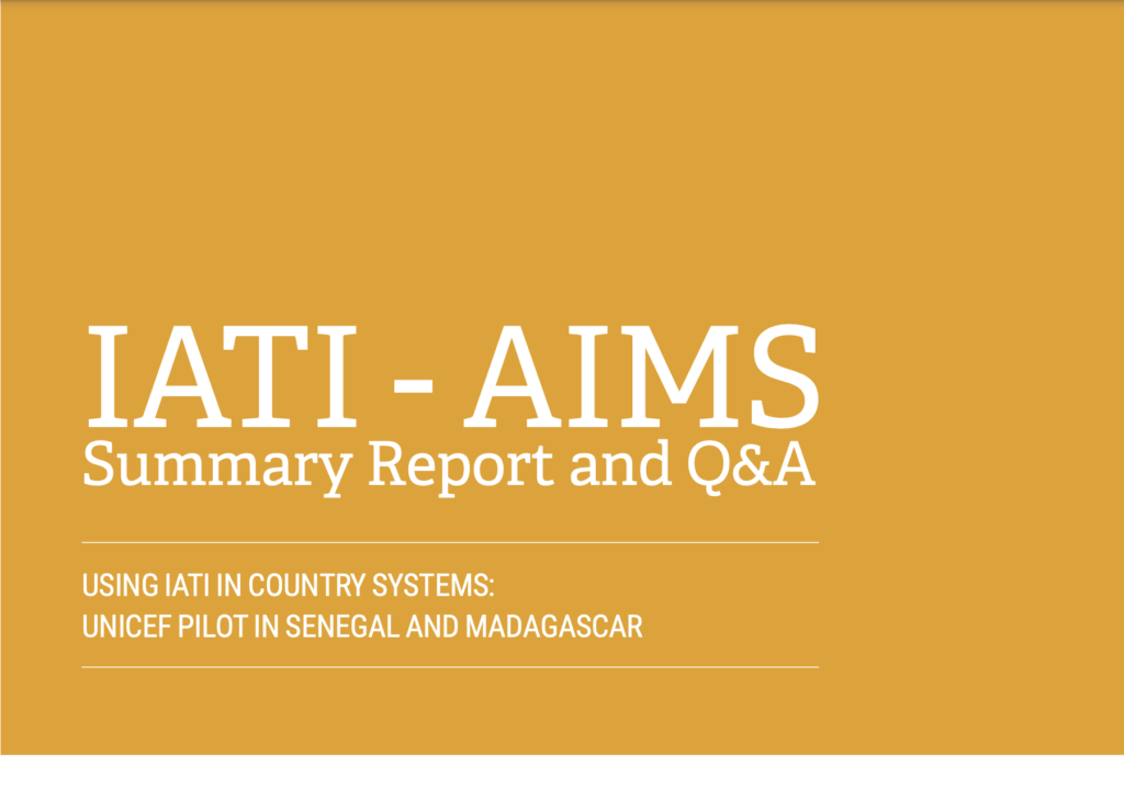IATI-AIMS Summary Report and Q&A
