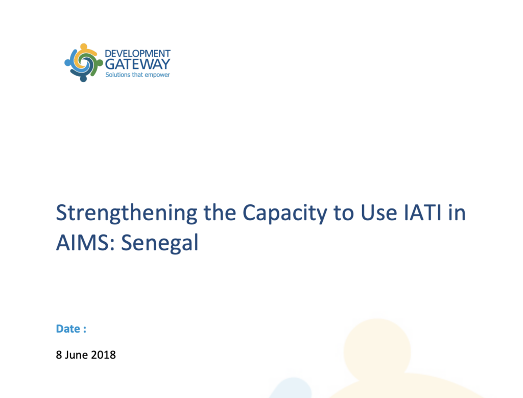 Strengthening the Capacity to use IATI in AIMS Senegal (Country Report, Senegal)