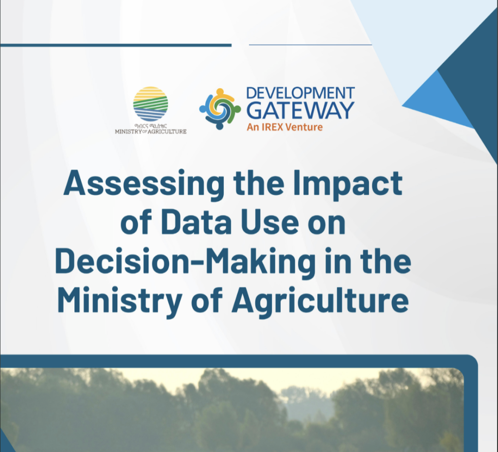 Cover of report "Assessing the Impact of Data Use on Decision-Making in the Ministry of Agriculture"